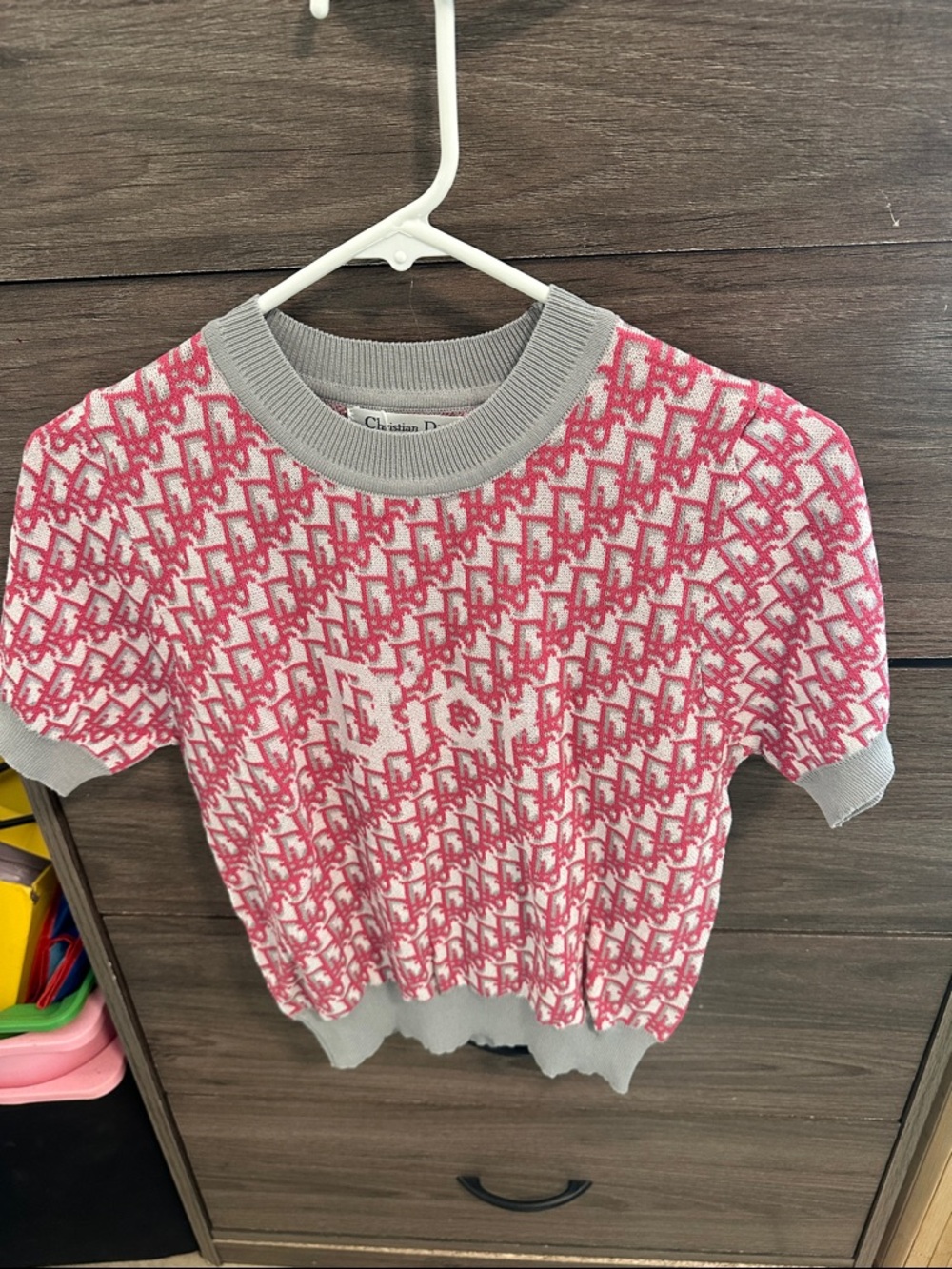 Pink Monogram Knit Top size S